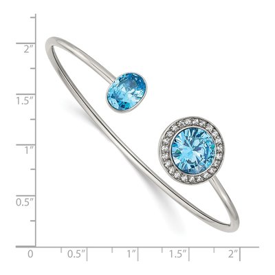 Stainless Steel CZ Clear Cuff Bracelet – view 4