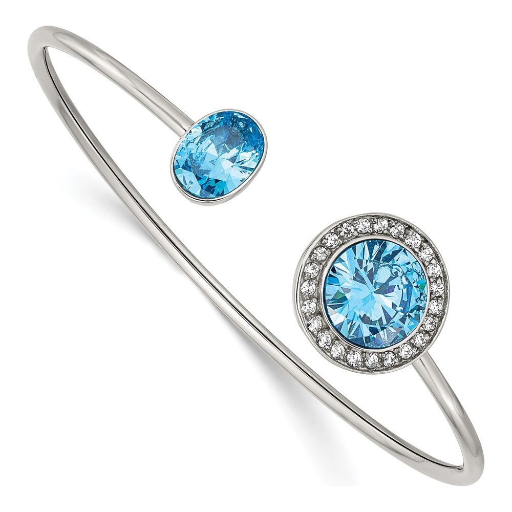 Stainless Steel CZ Clear Cuff Bracelet