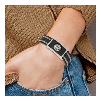 Black Stainless Steel Black Skull Mesh Magnetic Bracelet – view 5