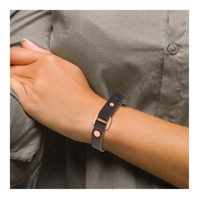Stainless Steel Brown Leather IP Bracelet – view 4