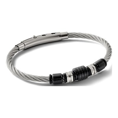 Black Stainless Steel Black Rubber Bracelet – view 6