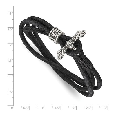 Stainless Steel Snake Head Wrap Bracelet – view 3