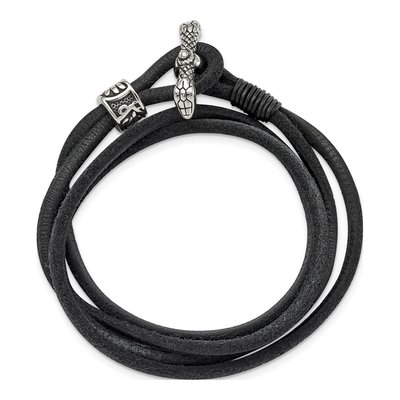 Stainless Steel Snake Head Wrap Bracelet – view 4