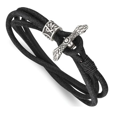 Stainless Steel Snake Head Wrap Bracelet