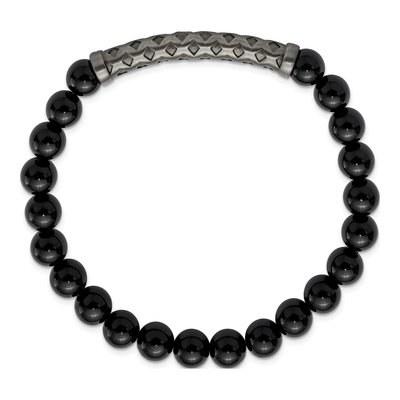 Stainless Steel Agate Stretch Bracelet – view 3