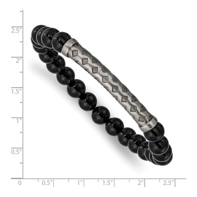 Stainless Steel Agate Stretch Bracelet – view 4
