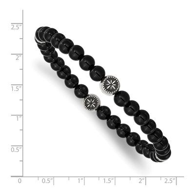 Stainless Steel Agate Stretch Bracelet – view 4