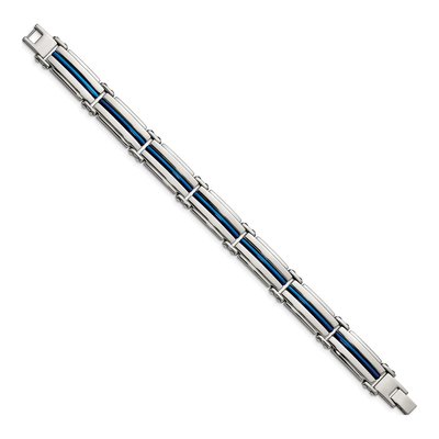 Stainless Steel Blue IP Link Bracelet – view 3
