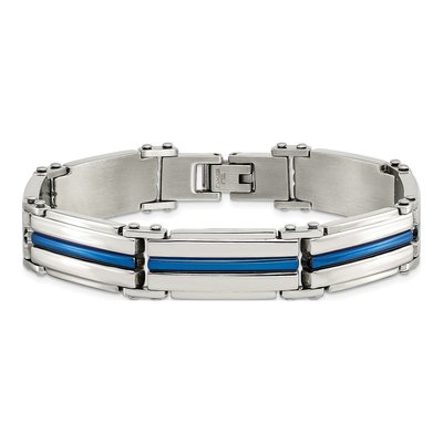 Stainless Steel Blue IP Link Bracelet – view 4