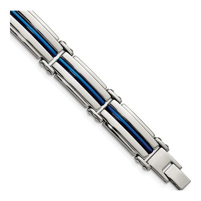 Stainless Steel Blue IP Link Bracelet