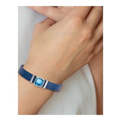 Stainless Steel Crystal Leather Bracelet – view 4