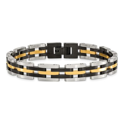 Black Stainless Steel Black IP Link Bracelet – view 4