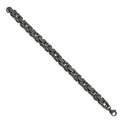 Men's Stainless Steel 8.5mm Antiqued Bronze Link Chain Bracelet – view 3