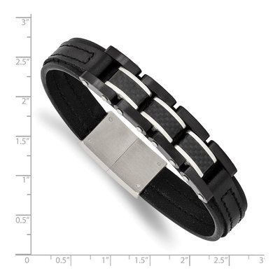 Black Stainless Steel Carbon Fiber Bracelet – view 3