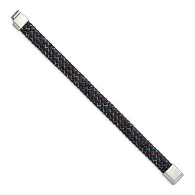 Stainless Steel Braided Leather Bracelet – view 3