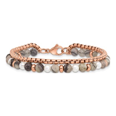Stainless Steel Picasso Jasper Bracelet – view 4