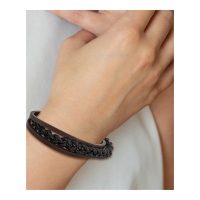 Chisel Multi-Strand Leather & Steel Bracelet, 8.25" – view 5