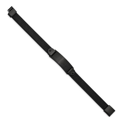 Black Stainless Steel Black ID Bracelet – view 3