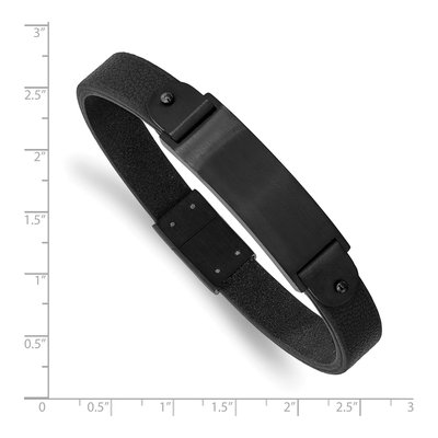 Black Stainless Steel Black ID Bracelet – view 4