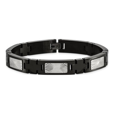 Black Stainless Steel Starburst Bracelet – view 4