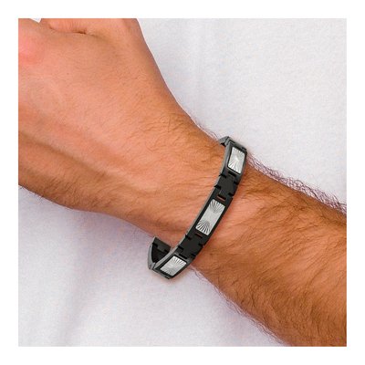 Black Stainless Steel Starburst Bracelet – view 5