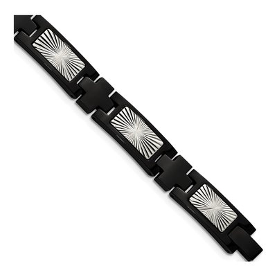 Black Stainless Steel Starburst Bracelet