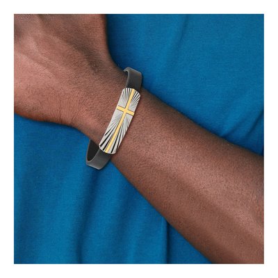 Stainless Steel Cross Leather Bracelet – view 4