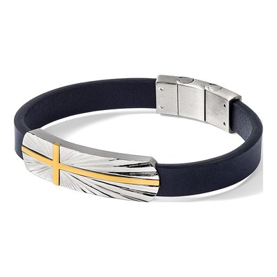 Stainless Steel Cross Leather Bracelet – view 5