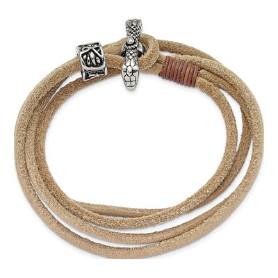 Stainless Steel Snake Head Wrap Bracelet – view 3