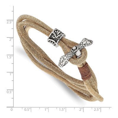 Stainless Steel Snake Head Wrap Bracelet – view 4