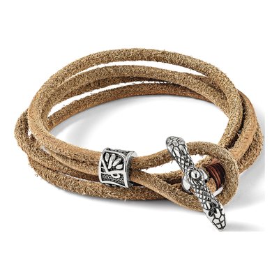 Stainless Steel Snake Head Wrap Bracelet – view 6