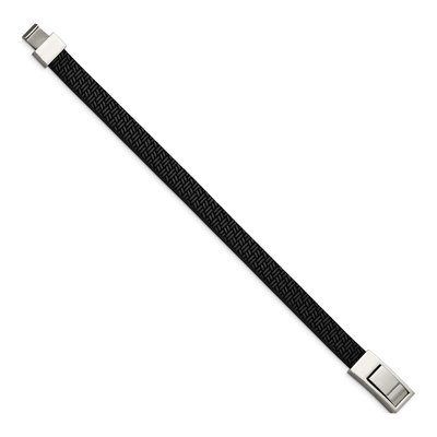 Stainless Steel Leather Bracelet – view 3