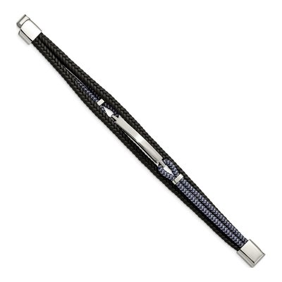 Stainless Steel Leather ID Bracelet – view 3
