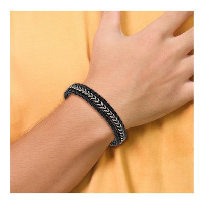 Stainless Steel Leather Bracelet – view 5