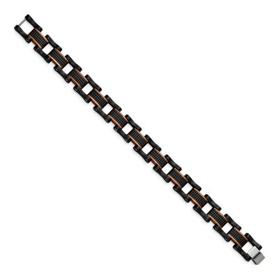 Black Stainless Steel Black Brown IP Bracelet – view 3