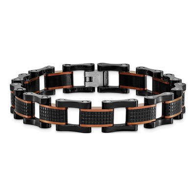 Black Stainless Steel Black Brown IP Bracelet – view 4