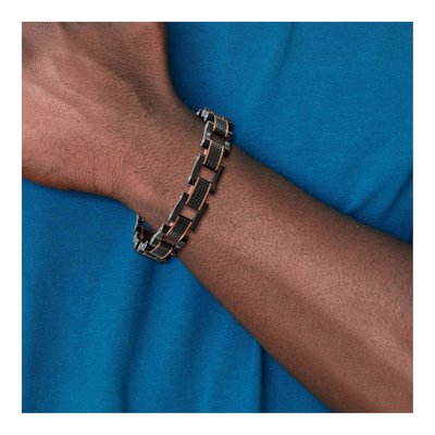 Black Stainless Steel Black Brown IP Bracelet – view 5