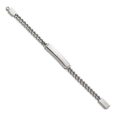 Stainless Steel Heavy Wheat ID Bracelet – view 2