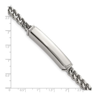 Stainless Steel Heavy Wheat ID Bracelet – view 3