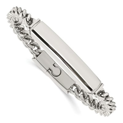 Stainless Steel Heavy Wheat ID Bracelet – view 4