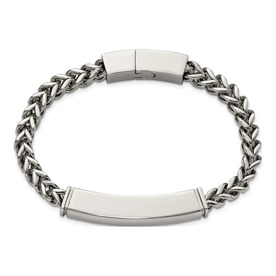 Stainless Steel Heavy Wheat ID Bracelet – view 5