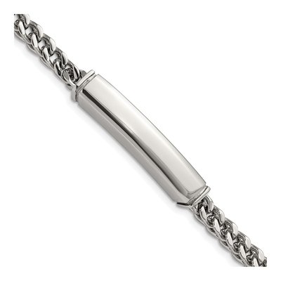 Stainless Steel Heavy Wheat ID Bracelet