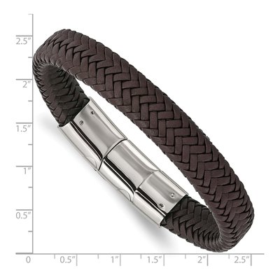 Stainless Steel Braided Leather Bracelet – view 4