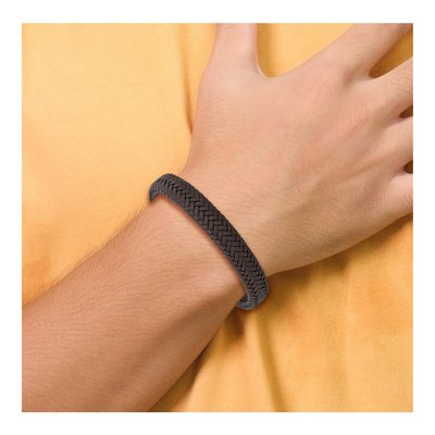 Stainless Steel Braided Leather Bracelet – view 5