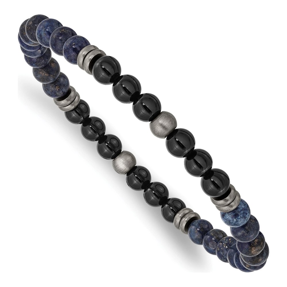 Stainless Steel Agate Stretch Bracelet