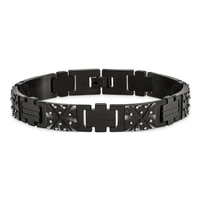 Black Stainless Steel Link Bracelet – view 4