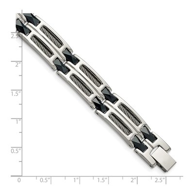 Stainless Steel Blue Ceramic Link Bracelet – view 6