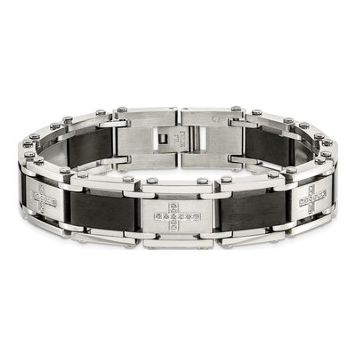 Black Stainless Steel 1/4 ct tw Diamond Bracelet – view 4