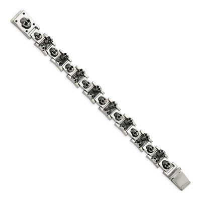 Stainless Steel Skull Link Bracelet – view 4