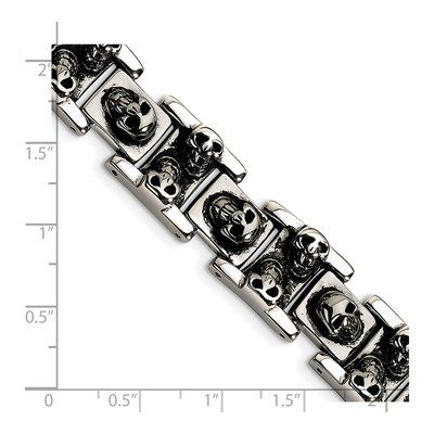 Stainless Steel Skull Link Bracelet – view 6